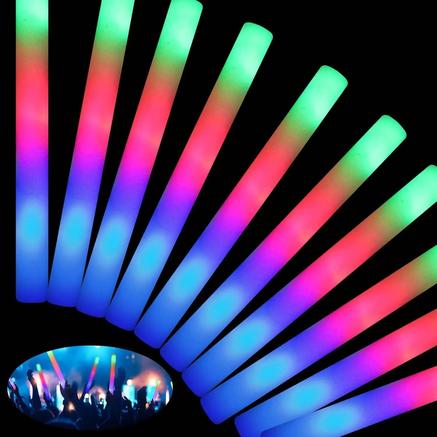 Custom LED Foam Glow Sticks Manufacturer | Bulk Light Up Sticks for Events
