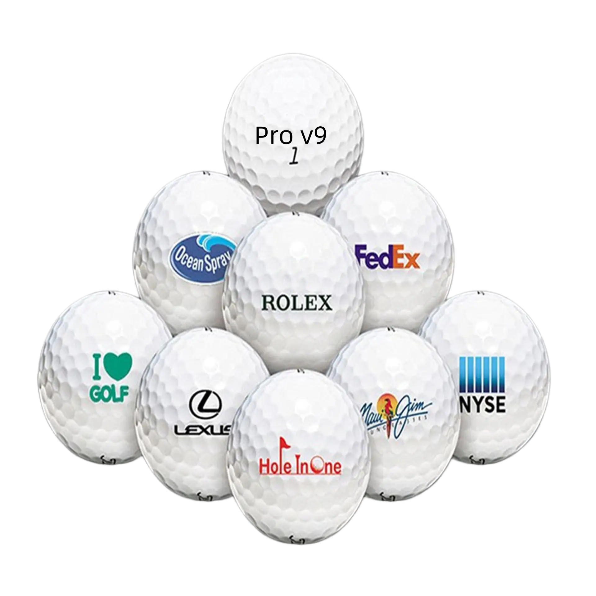 Custom Logo Golf Balls - 2-Piece & 3-Piece Options